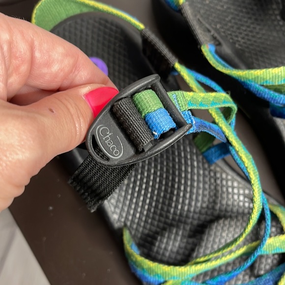 Chaco Women's Z Cloud Starppy Hiking Sandals Sz 8 in Blue/Green!! - Picture 3 of 6